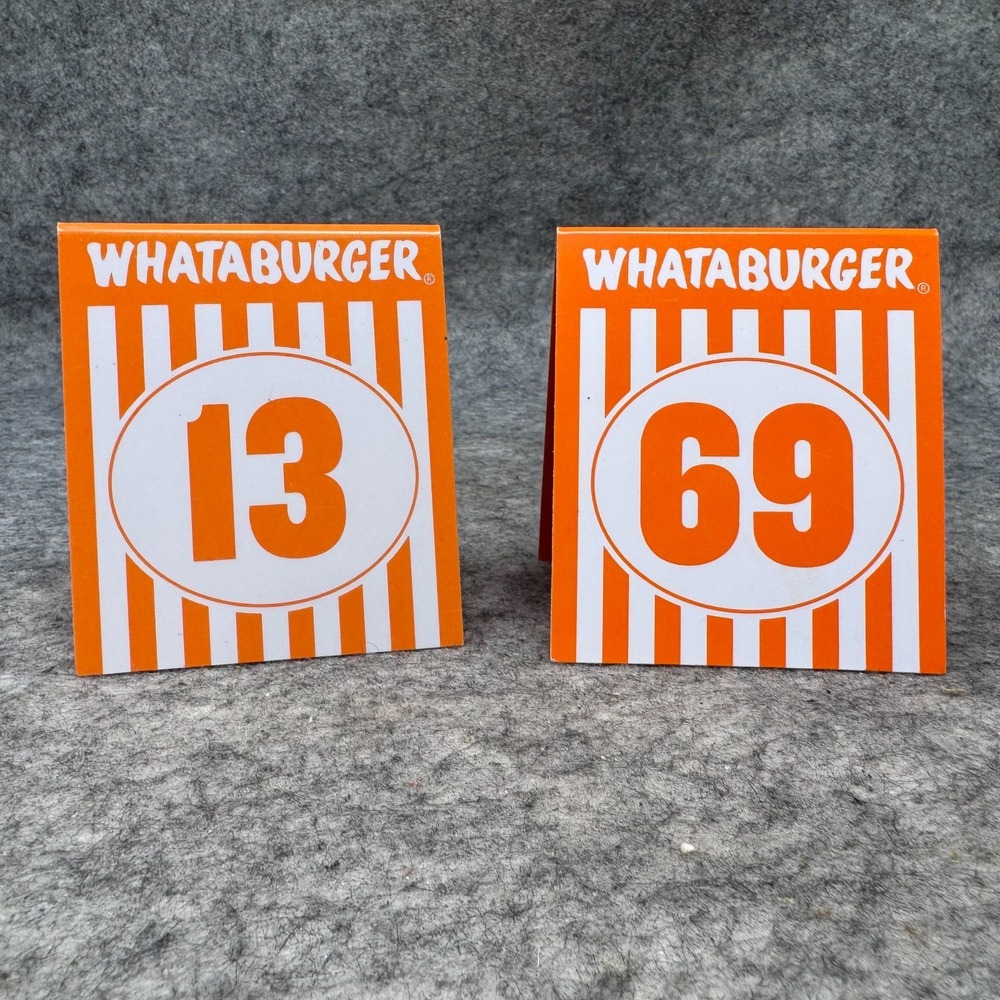 Authentic Whataburger Table Tents Set #69 #13